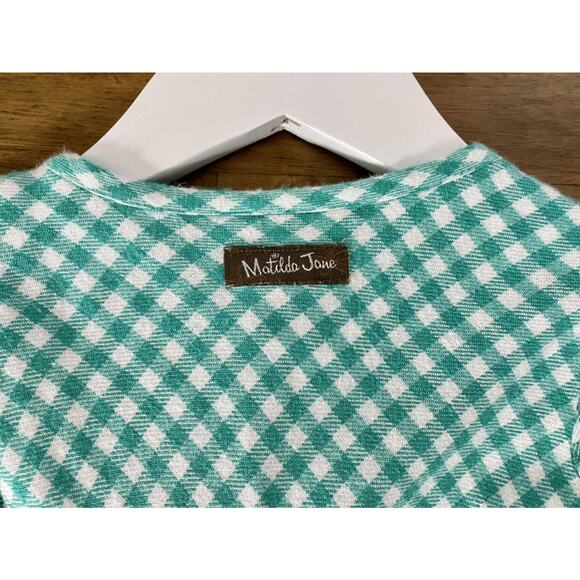 Matilda Jane Joanna Gaines Once Upon A Time Pecan Pie Green Gingham Floral Top 2 - Picture 8 of 8